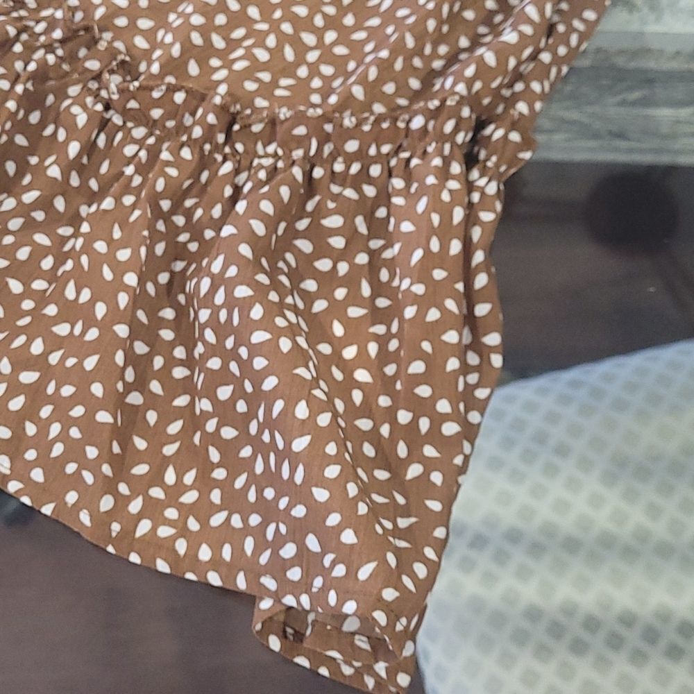 𝅺womens Summer Ruffle Sleeve Sweetheart Neckline Printing Dress Mini Dress - Picture 4 of 12